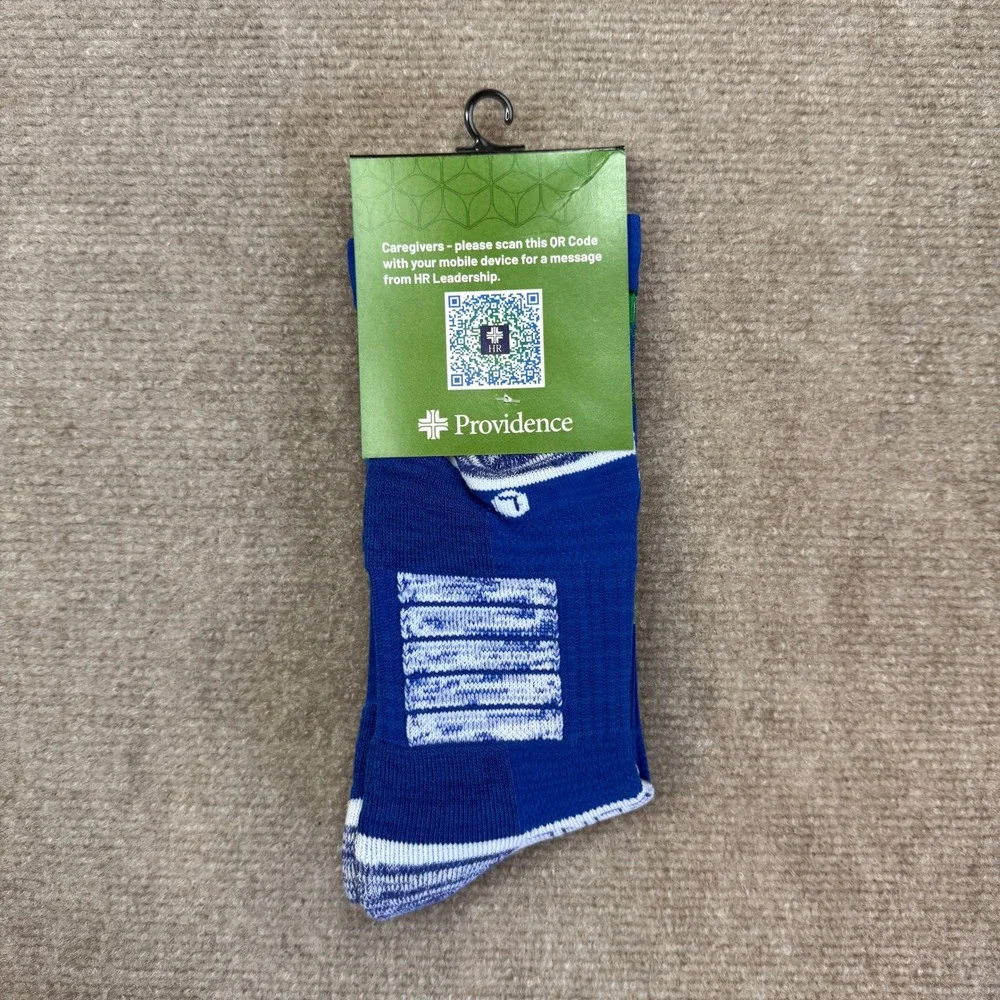 Providence Health Care Happy Holidays Crew Socks Blue Green Promo‎ Merch
